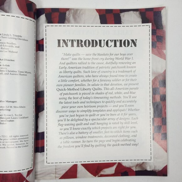 Leisure Arts Quick Method Liberty Quilts Paperback American Tradition Quilting - Picture 3 of 13